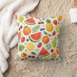 Sommer-Fruchtmuster Stoff | Tropische Wassermelone Kissen