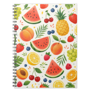 Sommer-Fruchtmuster Stoff   Tropische Wassermelone Notizblock