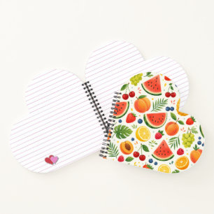Sommer-Fruchtmuster Stoff Tropische Wassermelone Notizblock
