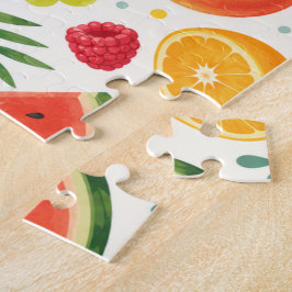 Sommer-Fruchtmuster Stoff | Tropische Wassermelone Puzzle