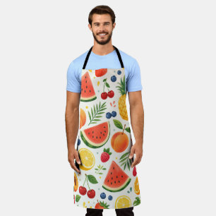 Sommer-Fruchtmuster Stoff   Tropische Wassermelone Schürze