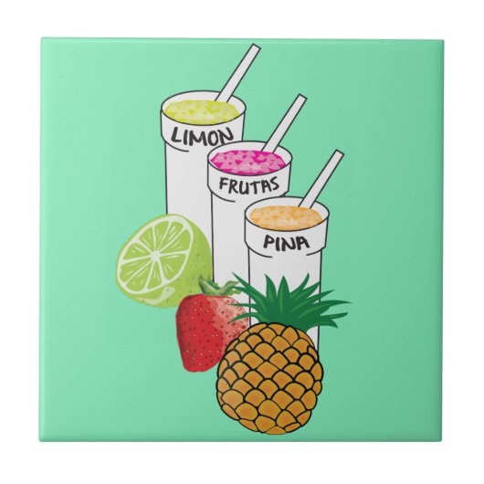 Sommer-Fruchtsmoothie Fliese (Vorderseite)