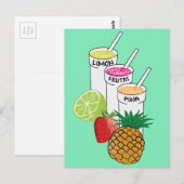 Sommer-Fruchtsmoothie Postkarte (Vorne/Hinten)