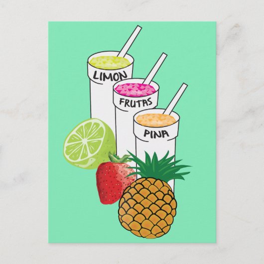 Sommer-Fruchtsmoothie Postkarte (Vorderseite)