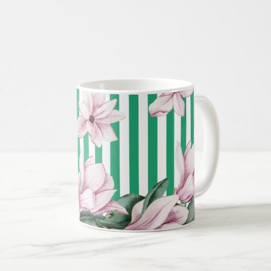 Sommer, Frühling, Magnolienprint Kaffeetasse (VorderseiteRechts)
