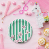 Sommer, Frühling, Magnolienprint Pappteller (Party)