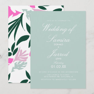 Sommer-Frühlings-Tropische-Monstera-Blatt-Hochzeit Einladung