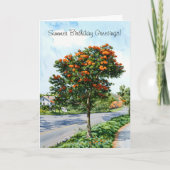 Sommer Geburtstag Nostalgische Blume Grußkarte Karte (Vorderseite)