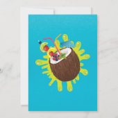 Sommer Geburtstag Pool Party Kokosnuss Einladung (Rückseite)