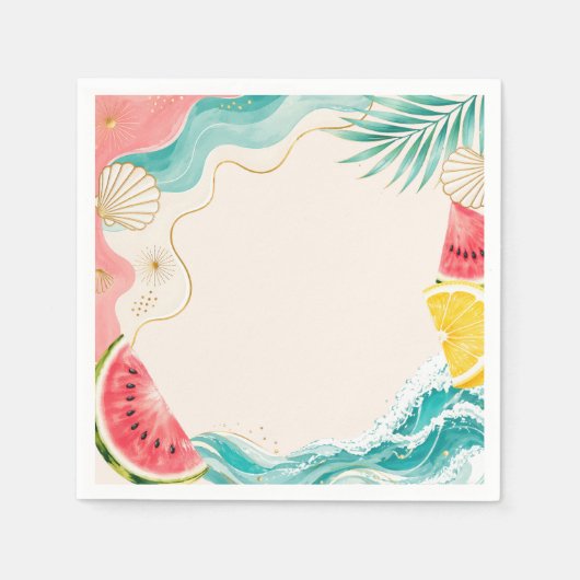 Sommer-Geburtstags-Party-Serviette Serviette (Vorderseite)