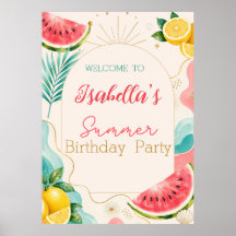 Sommer-Geburtstags-Party-Willkommensschild