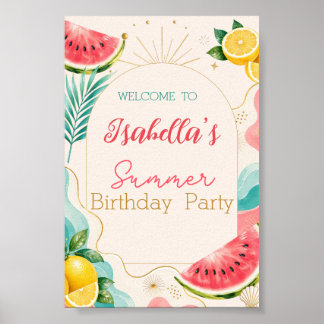 Sommer-Geburtstags-Party-Willkommensschild Poster