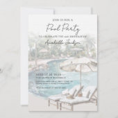 Sommer-Geburtstags-Poolparty Einladung (Vorderseite)
