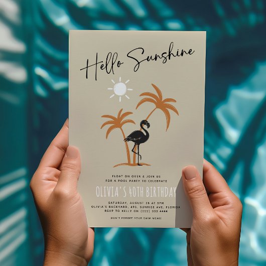 Sommer Geburtstagsfeier Flamingo Einladung