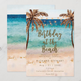 Sommer-Geburtstagsparty am tropischen Strand Einladung