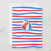 Sommer Geburtstagsparty Red White Blue Einladung (Rückseite)