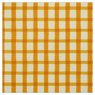 Sommer-gelb-orangeer Gingham Stoff