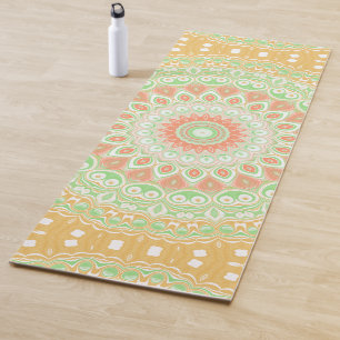 Sommer Gelb und Grün Mandala Muster Design Yogamatte
