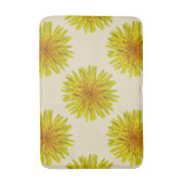 Sommer-gelbe Löwenzahn-Blume auf irgendeiner Farbe Badematte (Vorderseite Vertikal)