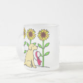 Sommer gelbes Labrador mit Sonnenblumen Mattglastasse (Vorderseite Links)
