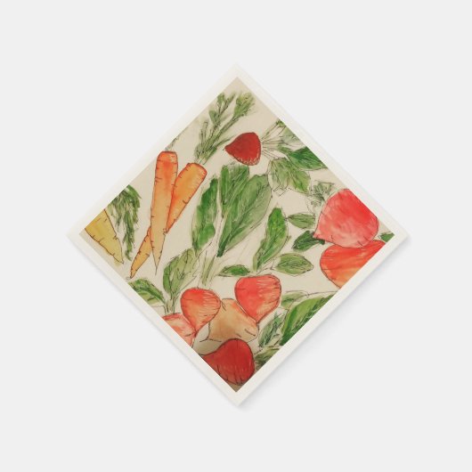 Sommer Gemüsepflanzengarten Karotten Serviette (Ecke)