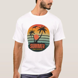 Sommer, Genießen Sie Ihr Leben, Retro-Sonnenunterg T-Shirt