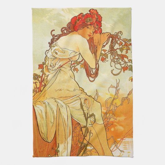 Sommer-Geschirrtuch Alphonse Mucha Geschirrtuch (Vertikal)
