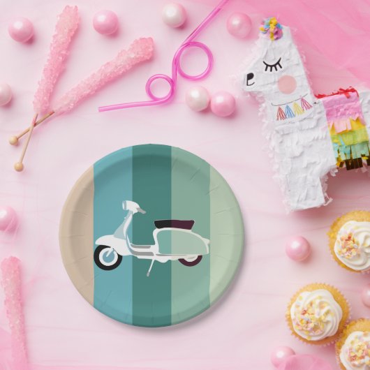 Sommer-gestreifter Retro Pappteller (Party)