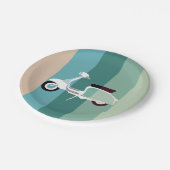 Sommer-gestreifter Retro Pappteller (Schrägansicht)