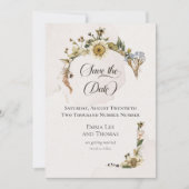 Sommer getrocknete Wildblumen-Hochzeit Save The Date (Vorderseite)