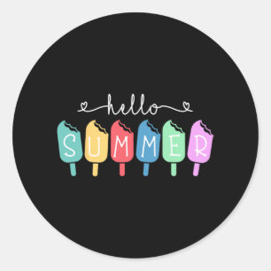 Sommer glücklich Letzten Schullehrer Schüler Runder Aufkleber