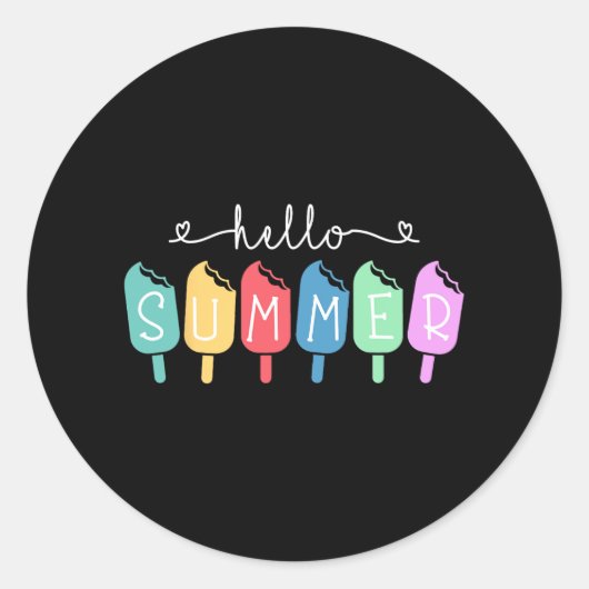 Sommer glücklich Letzten Schullehrer Schüler Runder Aufkleber (Vorderseite)