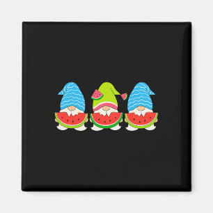 Sommer-Gnom, der Weihnachtsgnome Wassermelone isst Magnet