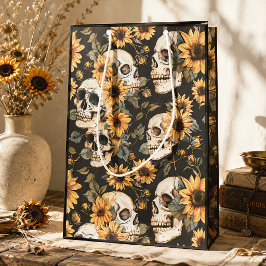 Sommer-Gothschädel und Sonnenblumen Spooky Mittlere Geschenktüte