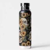 Sommer-Gothschädel und Sonnenblumen Spooky Trinkflasche (Links)