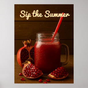 Sommer - Granatapfel Juice Art Printing Poster