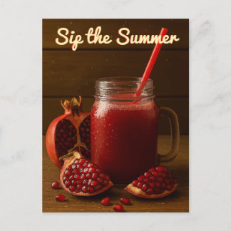 Sommer - Granatapfelsaft - Postkarte