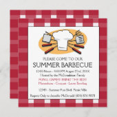 Sommer-Grill-Gingham-Tischdecke-Picknick laden ein Einladung (Vorne/Hinten)