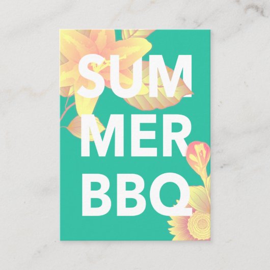 SOMMER GRILLEN blühend Begleitkarte (Vorderseite)