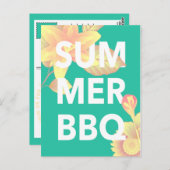 SOMMER GRILLEN blühend Postkarte (Vorne/Hinten)