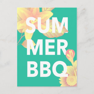 SOMMER GRILLEN blühend Postkarte