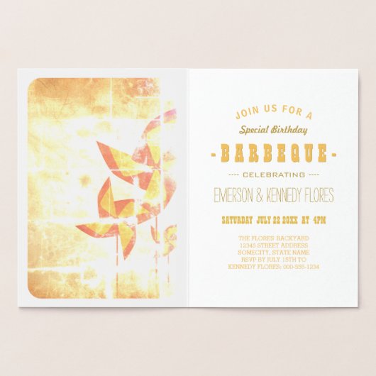 SOMMER GRILLEN Goldfolie Folienkarte (Innenseite)