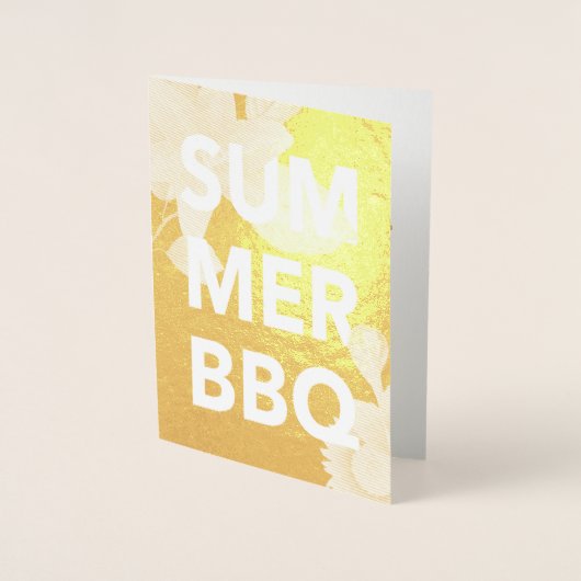 SOMMER GRILLEN Goldfolie Folienkarte (Vorderseite)