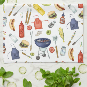Sommer-GRILLEN Vatertag Grillgeschenk für Vater Geschirrtuch