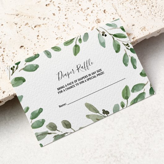 Sommer Grüne tropische Eukalyptus Diaper Raffle Begleitkarte