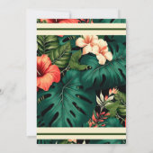Sommer Grüne tropische Flora retten das Datum Einladung (Rückseite)