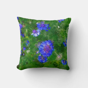 Sommer Grüne Wiese und Blumen Kissen