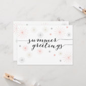 Sommer Grüße Feuerwerke flach Karte (Vorderseite/Rückseite Beispiel)