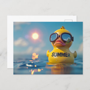 Sommer, Gummiente, Postüberquerung Postkarte