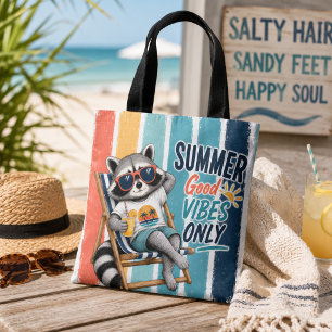 Sommer gute vibes nur Waschbär Tasche